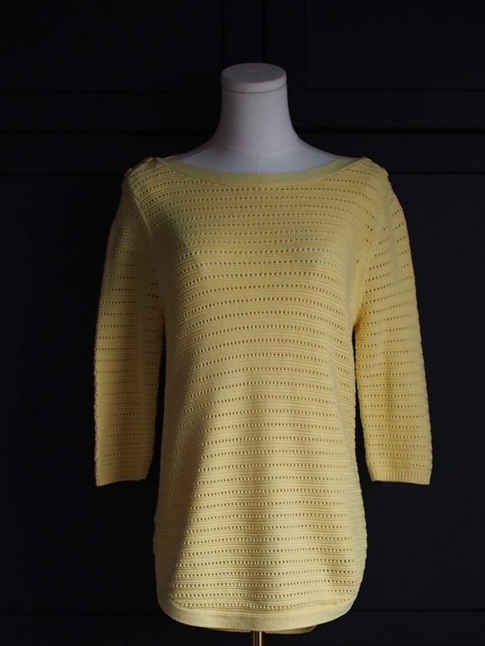 Reitmans | 100% Cotton Yellow Open-Knit Sweater